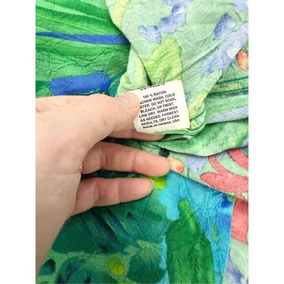 Jams World Multicolor Sea Flower Button Down Hawaiian Retro Shirt XL - Picture 7 of 7